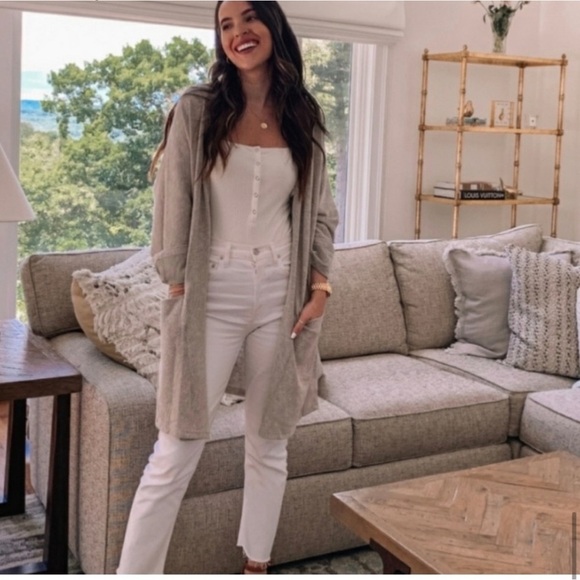 DONNI. | Anthropologie | Sandwash Ribbed Cardigan | One Size Fits All - Picture 1 of 9